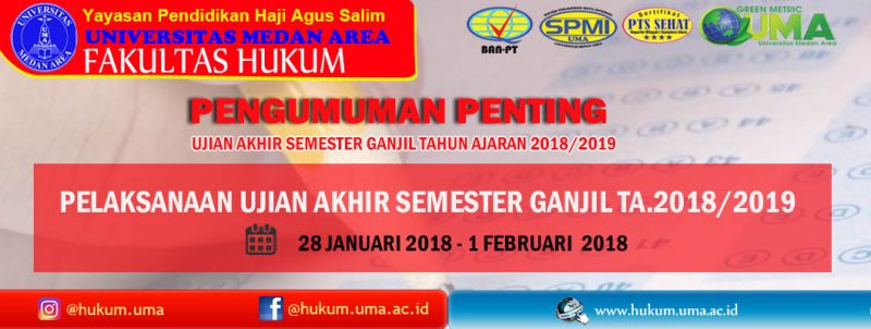 Pengumuman Ujian Akhir Semester Ganjil 2018/2019